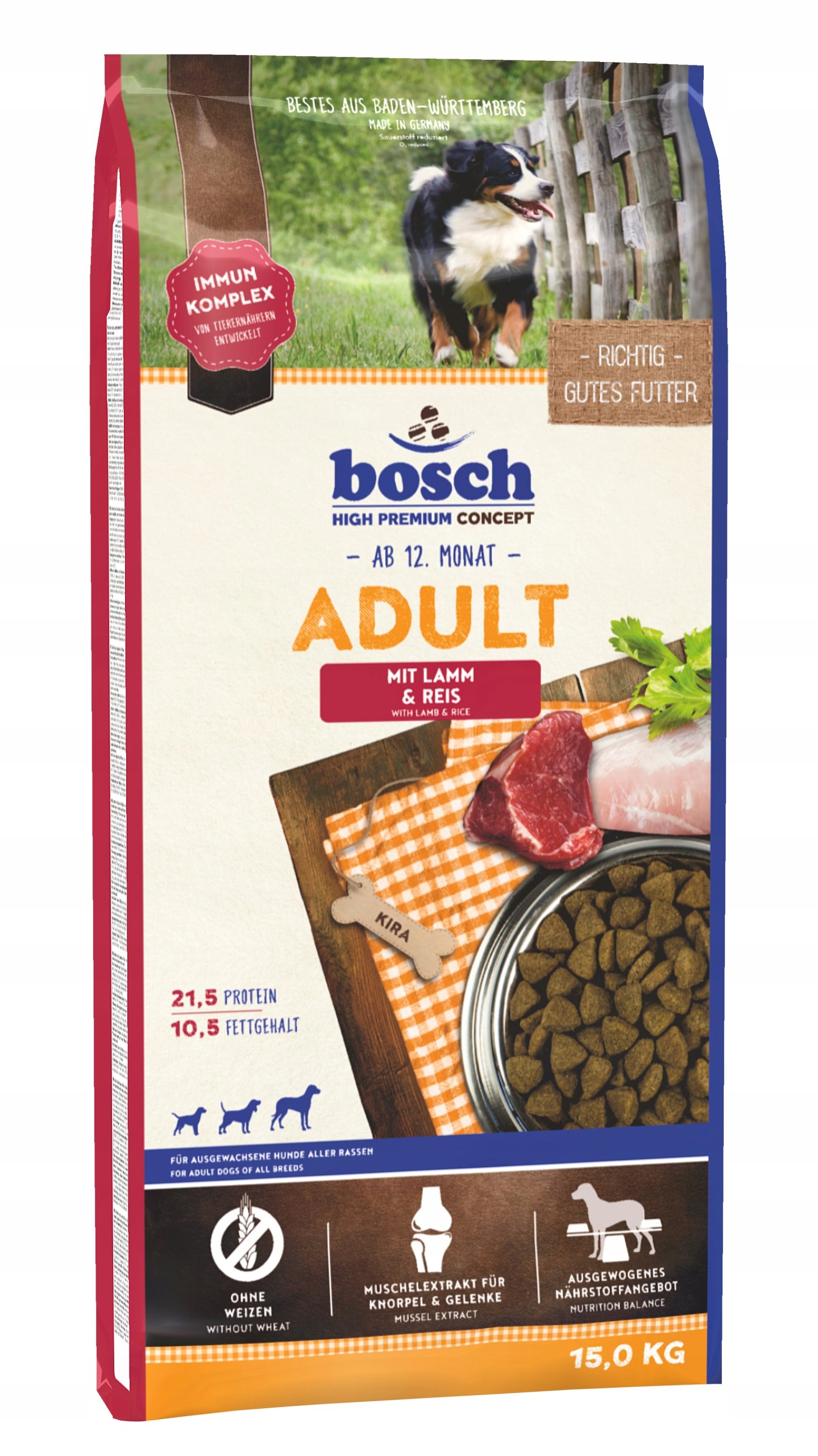 Sucha karma Bosch Adult Lamb & Rice – Pełnoporcjowe odżywienie dla dorosłych psów