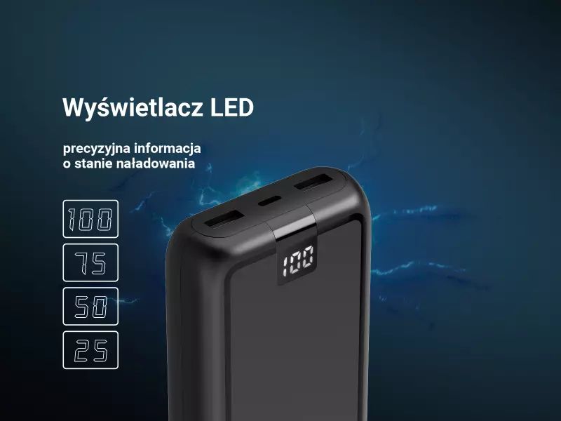 Precyzyjny wskaźnik LED pokazujący poziom naładowania