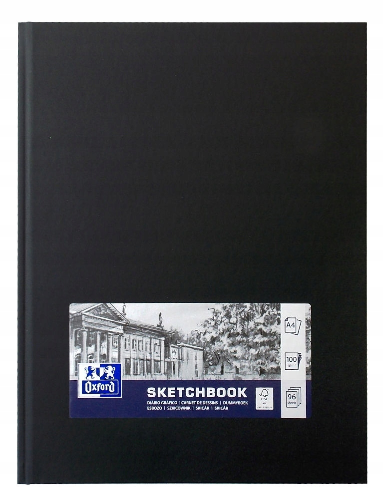 Szkicownik OXFORD SKETCHBOOK Szyty A4 Czarny – Idealny dla Artystów