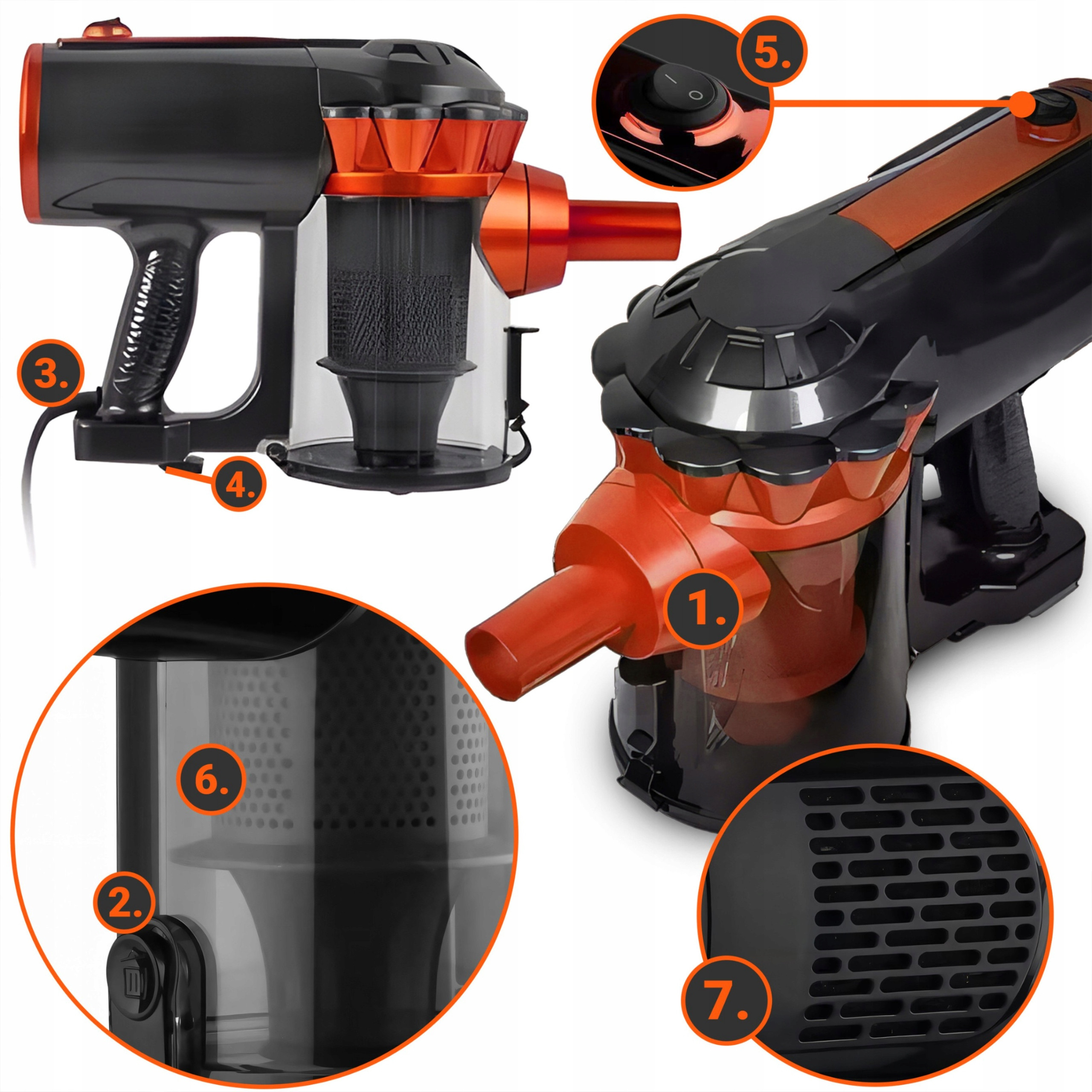 Pojemny zbiornik na kurz o pojemności 1,5 l