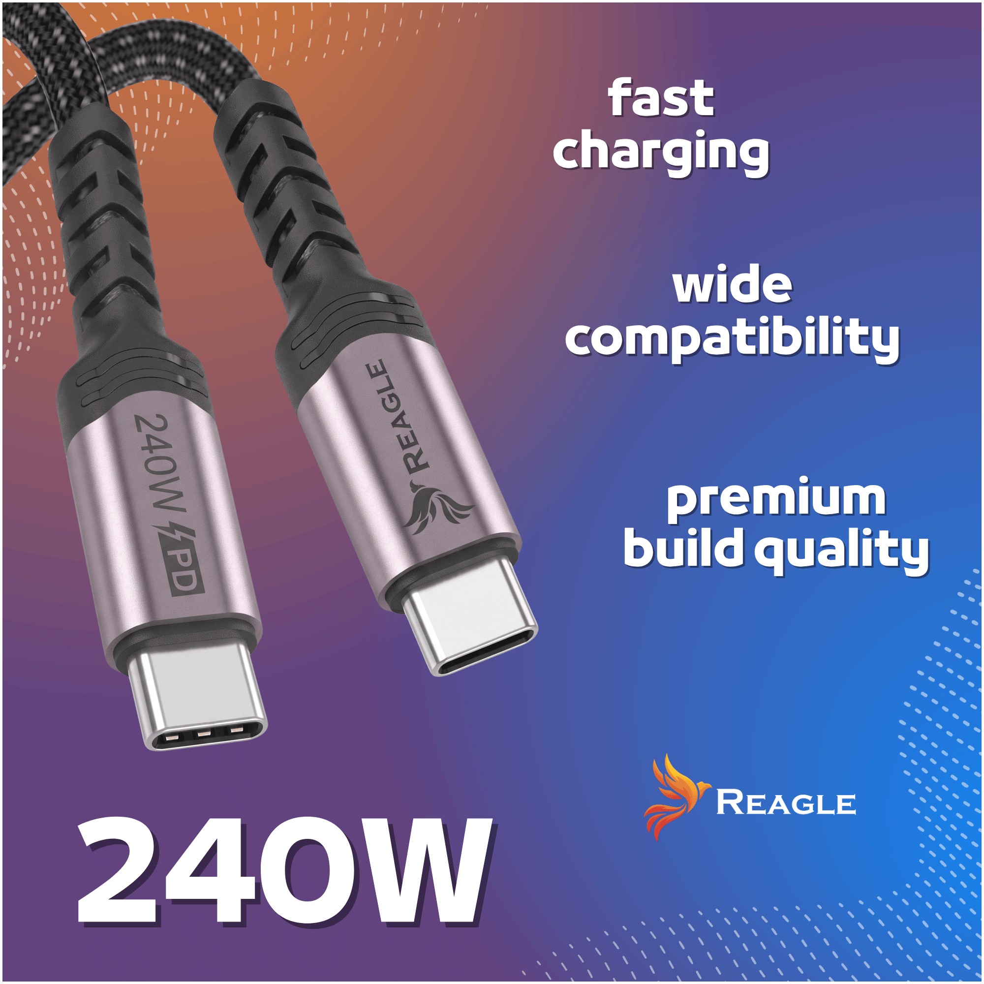 Reagle kabel USB-C PD 240W QC 4.0