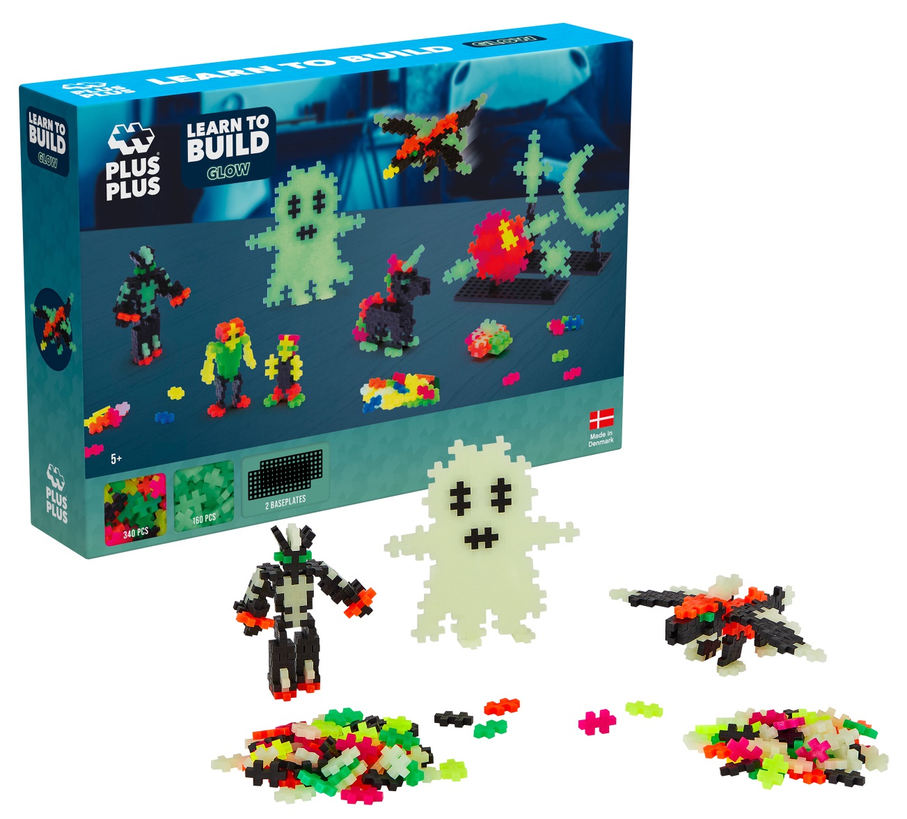 Teka Klocki Plus-Plus – Świecące w ciemności 340el – Kreatywna zabawa dla dzieci