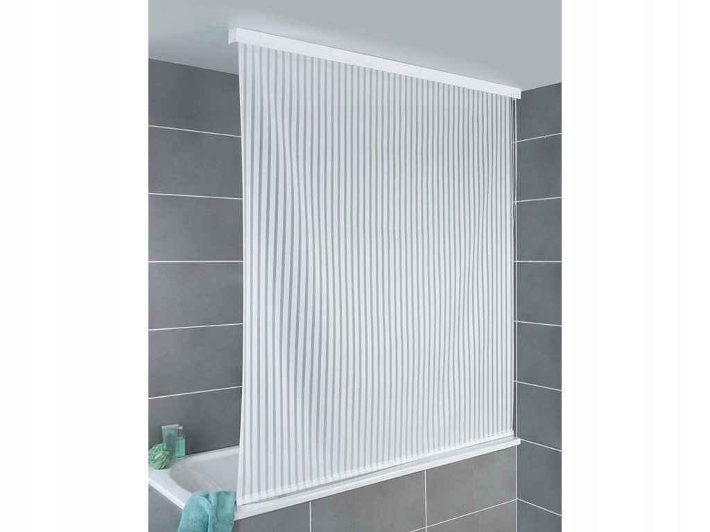 Zasłona prysznicowa Blind, z paskami 132 x 240 cm – Elegancka ochrona dla Twojej łazienki