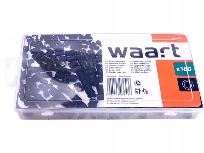 WAART ŚRUBY IMBUSOWE BEZ KOŁNIERZA 160szt. – Idealne do Twojego warsztatu