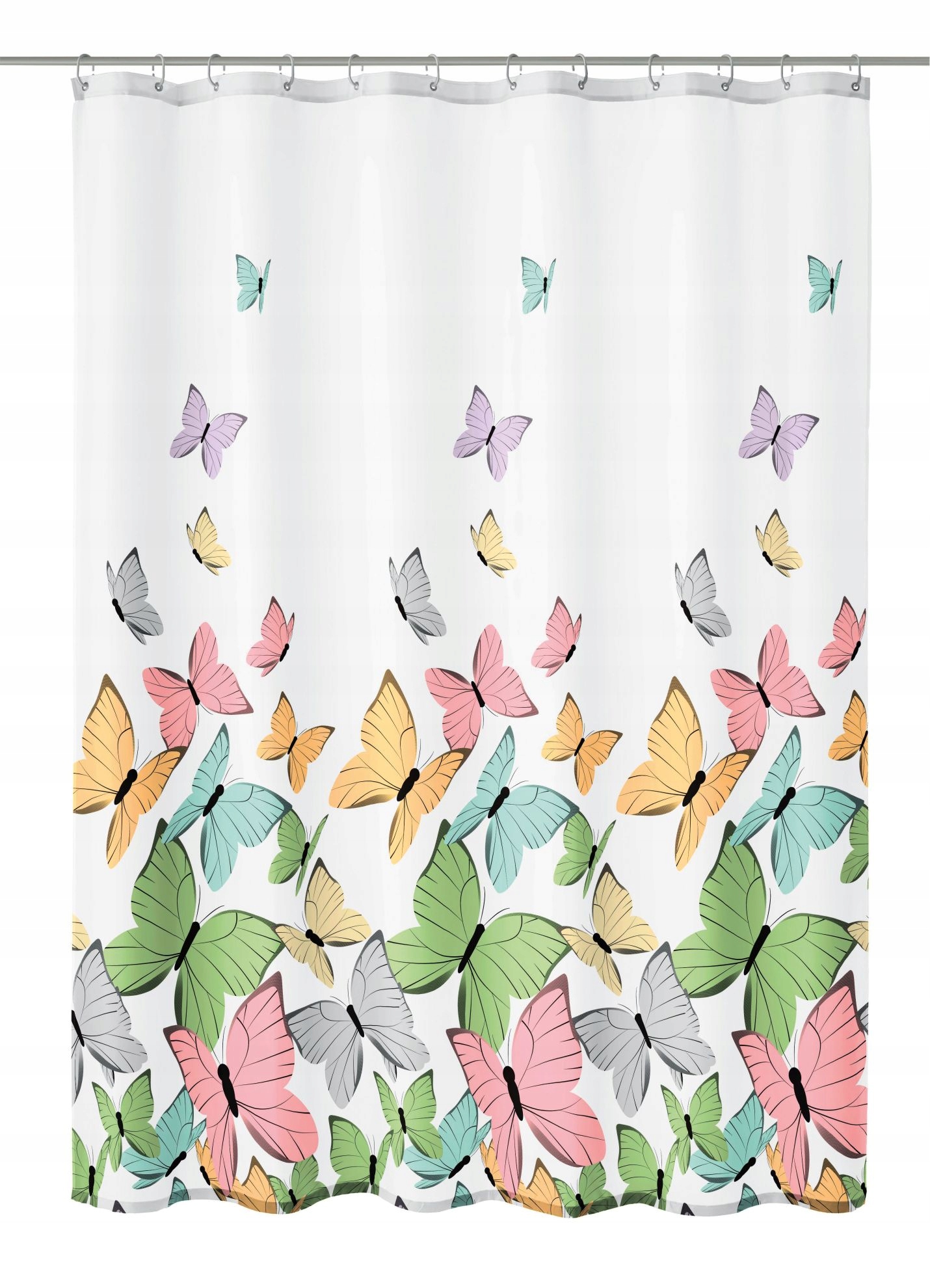 Kleine Wolke Butterflies – Tekstylna Zasłona Prysznicowa Multicolor 180x200 cm