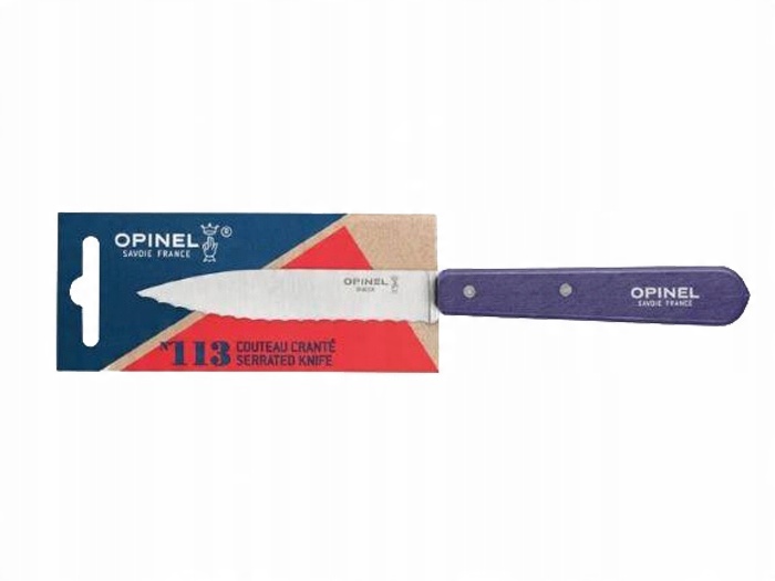 Nóż kuchenny Opinel Serrated Violet 113 – Idealny do warzyw i owoców