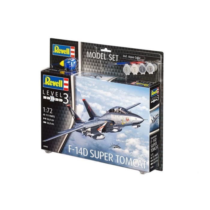 Revell REVELL Model Set F-14D Super Tomcat, 63960 – Doskonały zestaw do sklejania