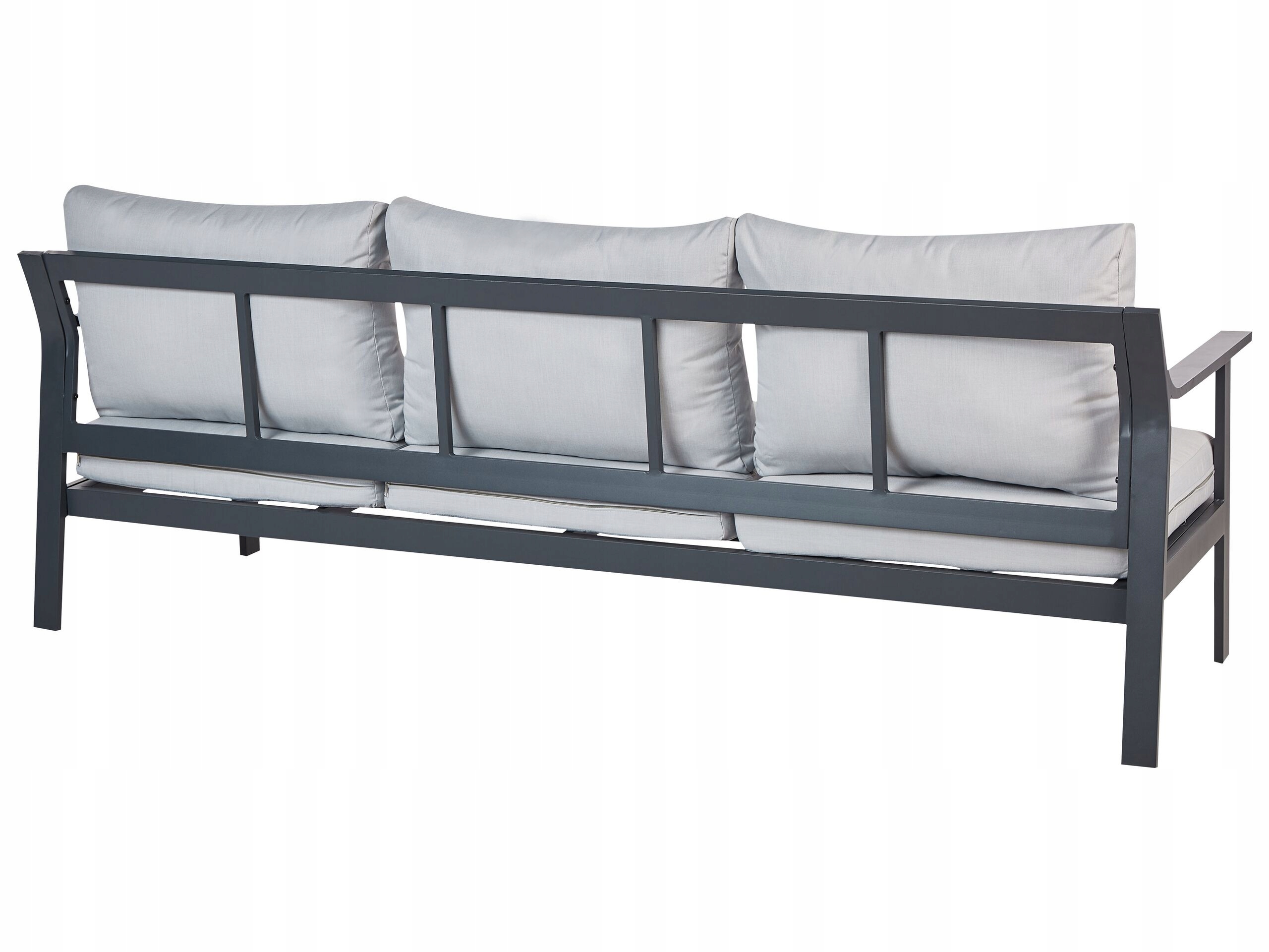 Sofa ogrodowa dla 3 osób KIATO Metal Jasnoszary Lumarko – Elegancja i komfort w Twoim ogrodzie