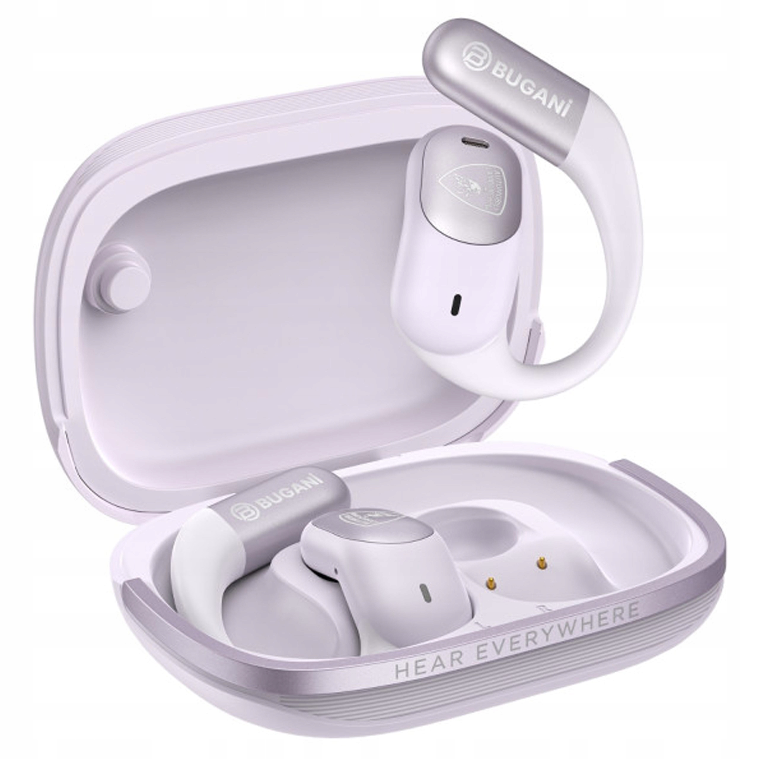 Zestaw akcesoriów – etui, kabel USB-C i różne rozmiary wkładek