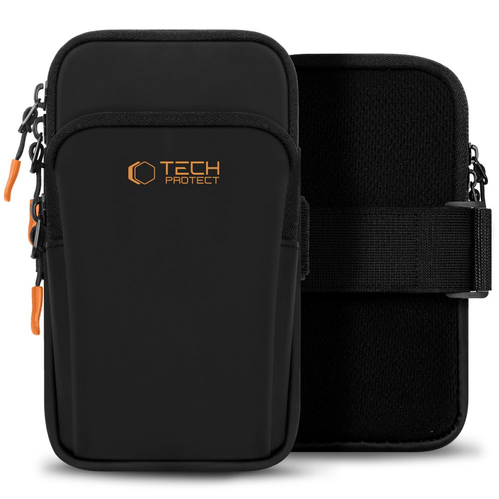 Etui na ramię Tech-Protect M7 Universal Sport Armband Black/orange – Idealne akcesorium dla aktywnych