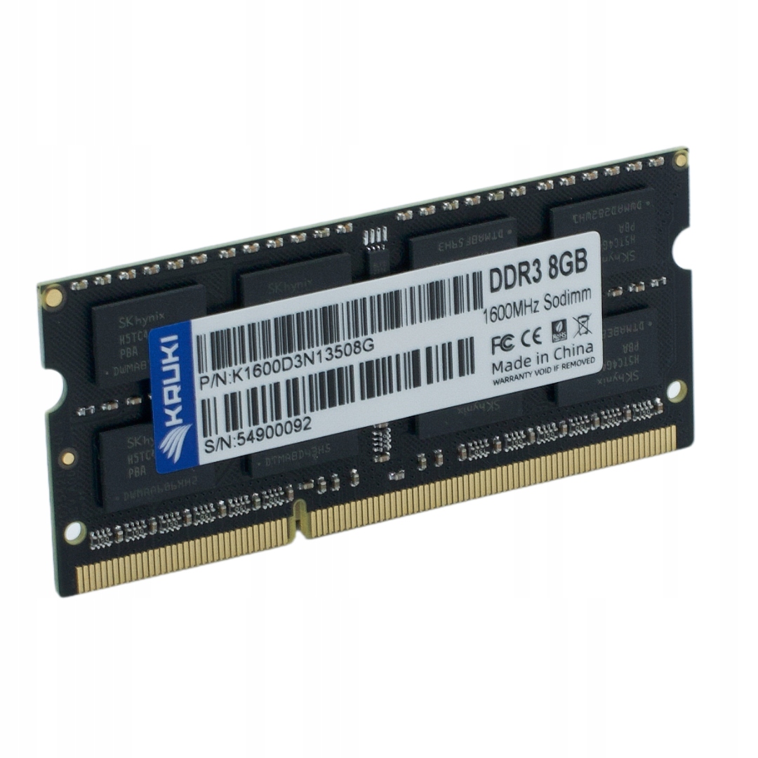 Pamięć DDR3 8GB Sodimm 1600MHz 1.35V – Wydajność i niezawodność dla Twojego laptopa