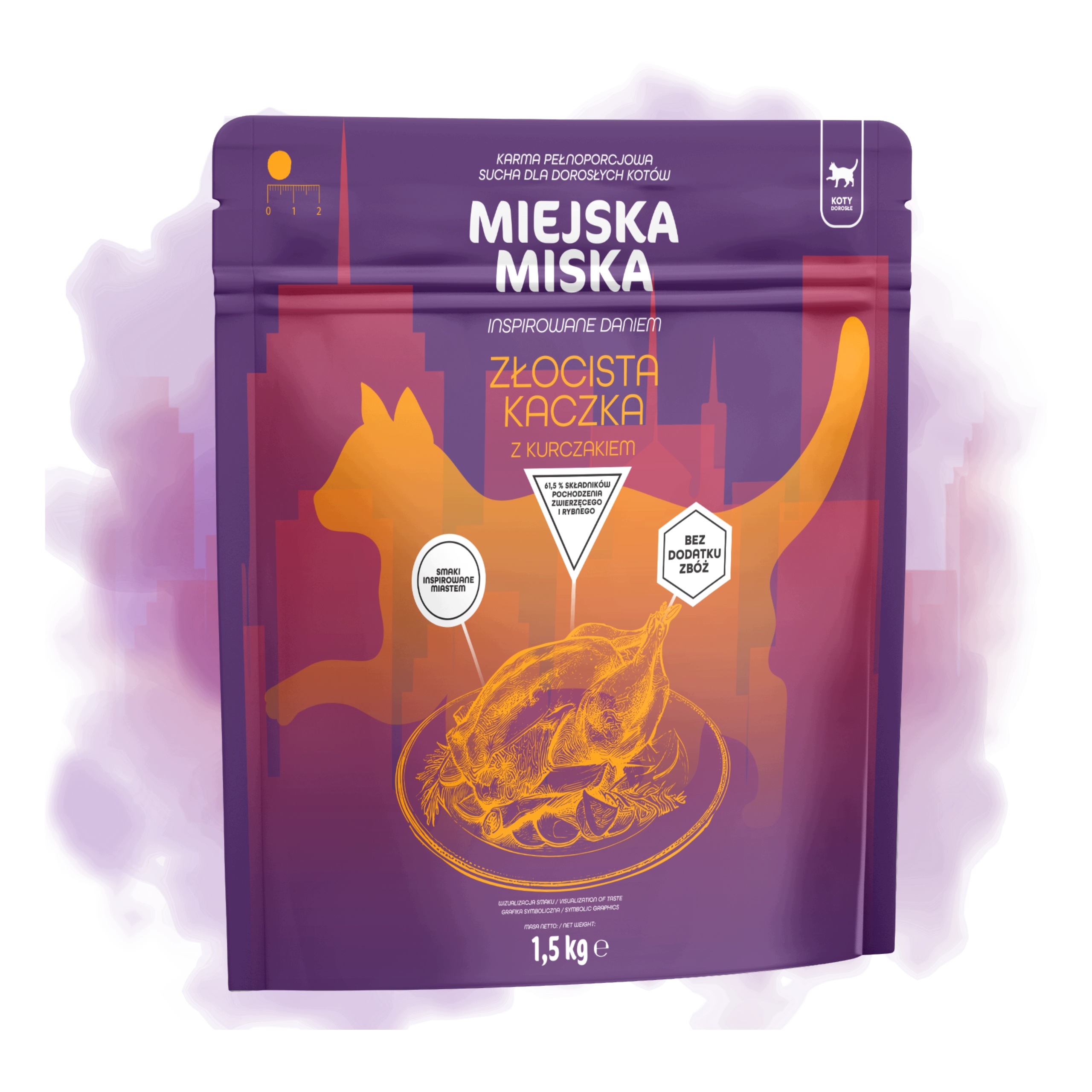 Gaczoo Miejska Miska – Sucha karma dla kota z kaczką pieczoną 1,5 kg