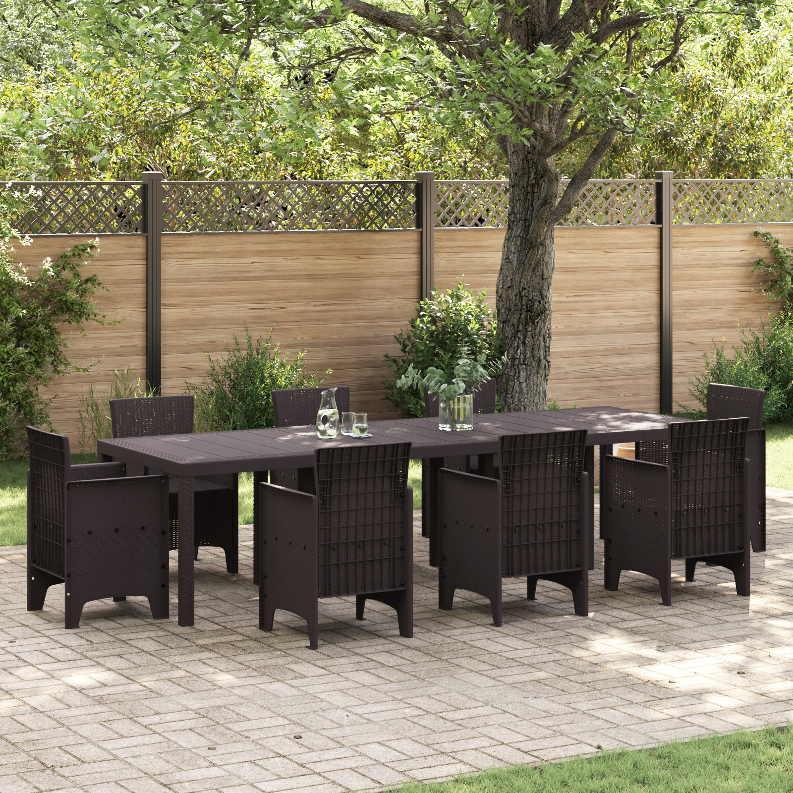 Stół ogrodowy vidaXL brązowy 300x100x73 cm Polirattan – Elegancja na świeżym powietrzu