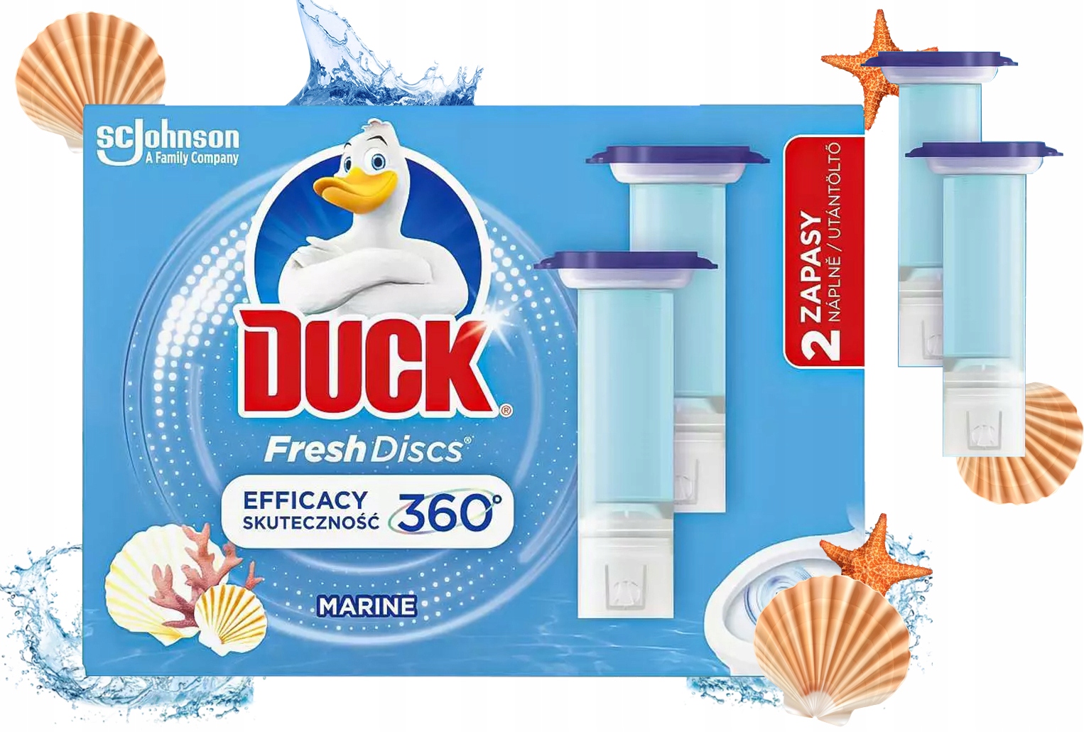 Fresh Discs Marine - Żelowy Krążek Do Toalety 72ml (2 x 36ml) – Innowacyjne rozwiązanie dla Twojej toalety
