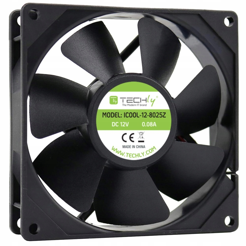 Wentylator Techly 80x80x25mm 12V ICOOL-12-8025Z – Wydajność i cicha praca