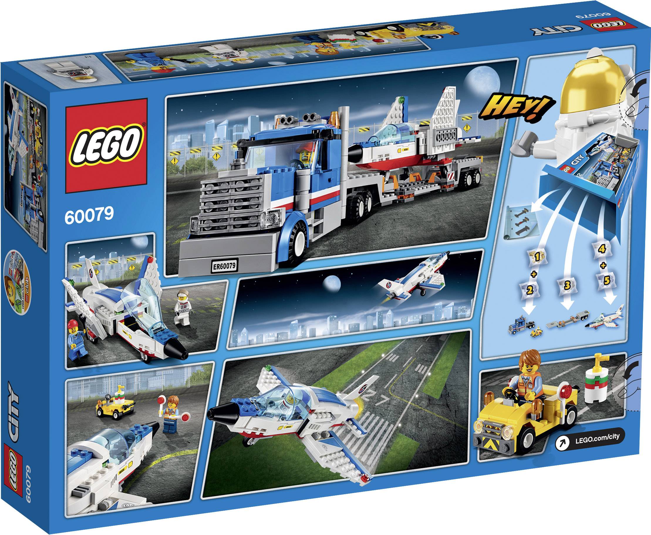 Minifigurki w zestawie – kierowca, pilot i technik