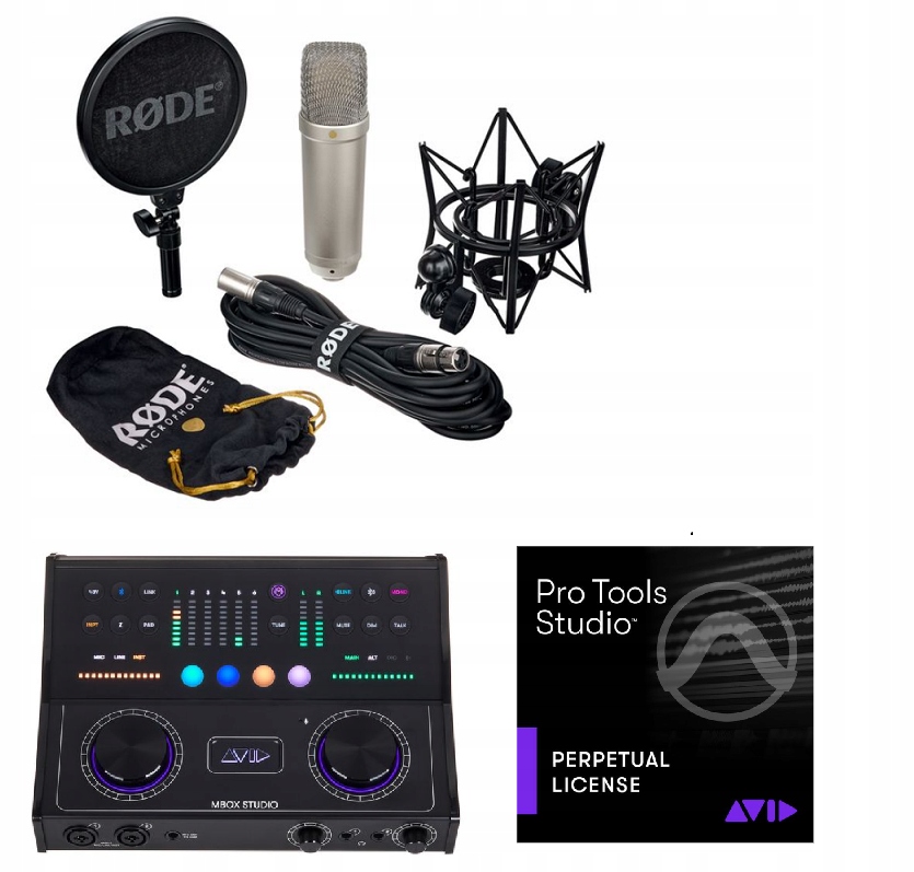 Zestaw Do Nagrań Avid MBOX Studio Interfejs Audio Mikrofon Rode NT-1 A 2024 – Profesjonalne nagrania w zasięgu ręki