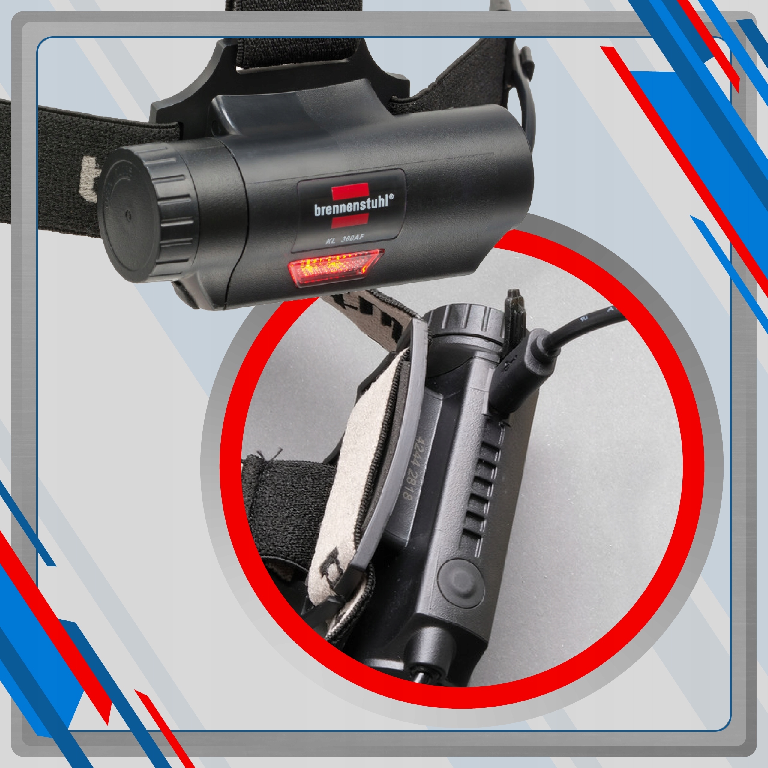 Latarka czołowa z wymiennym akumulatorem i czerwonym światłem 250lm IP44 – Idealne oświetlenie na każdą okazję