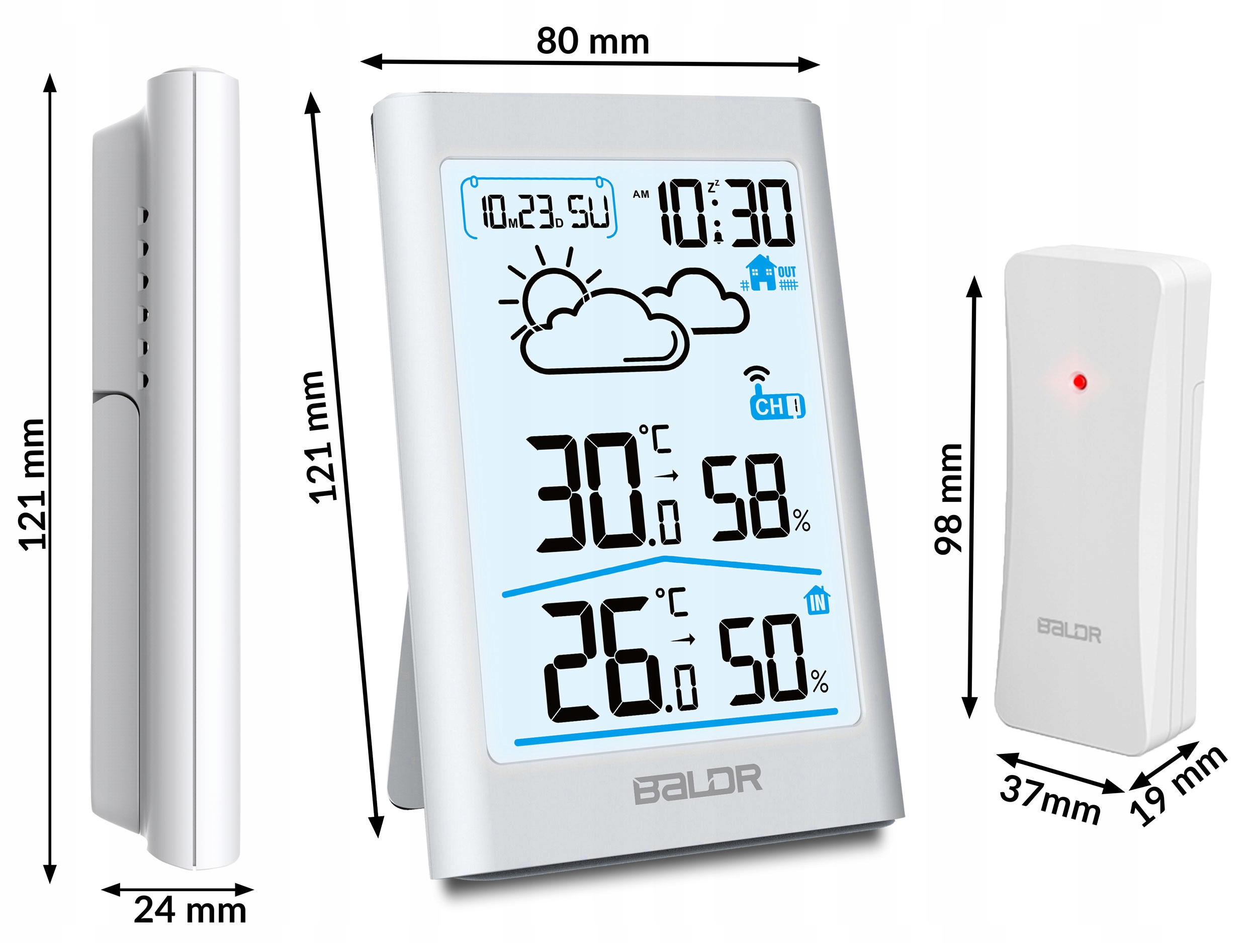 Funkcjonalny zegar z automatycznym ustawianiem czasu