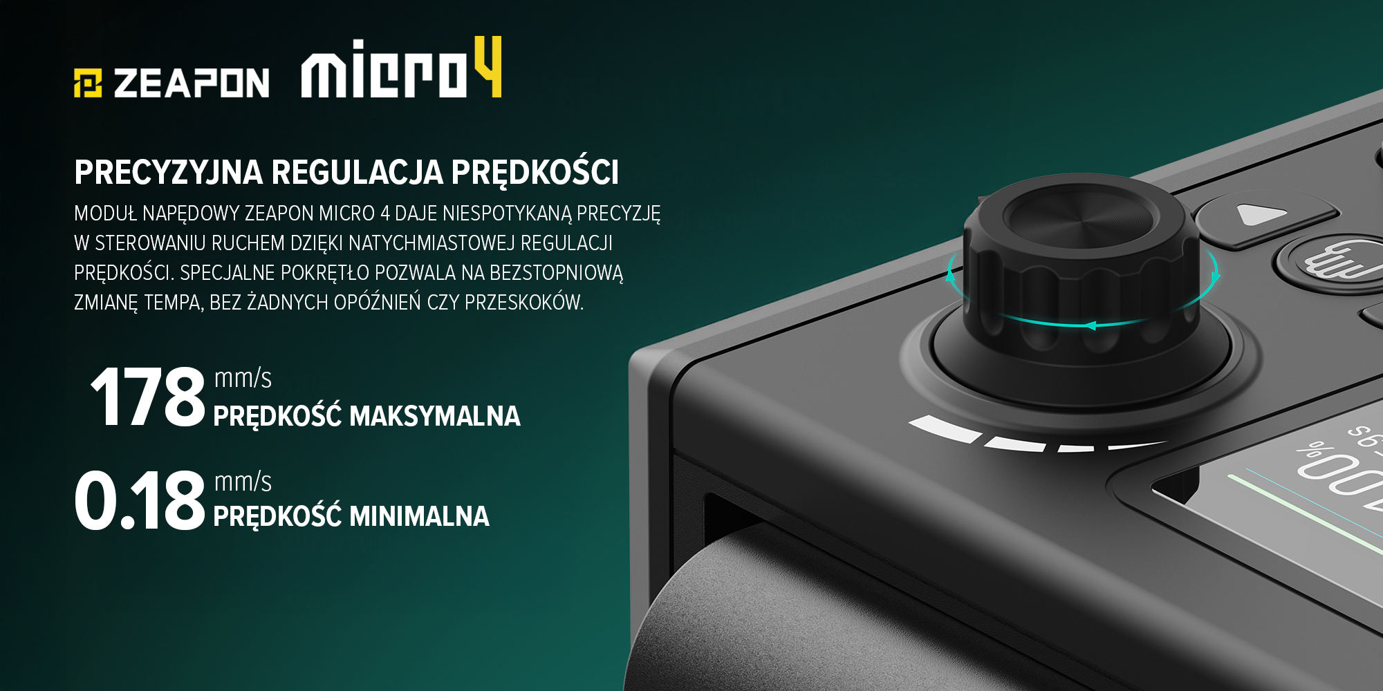 Moduł napędowy do slidera Zeapon Micro 4 - Precyzyjna regulacja prędkości
