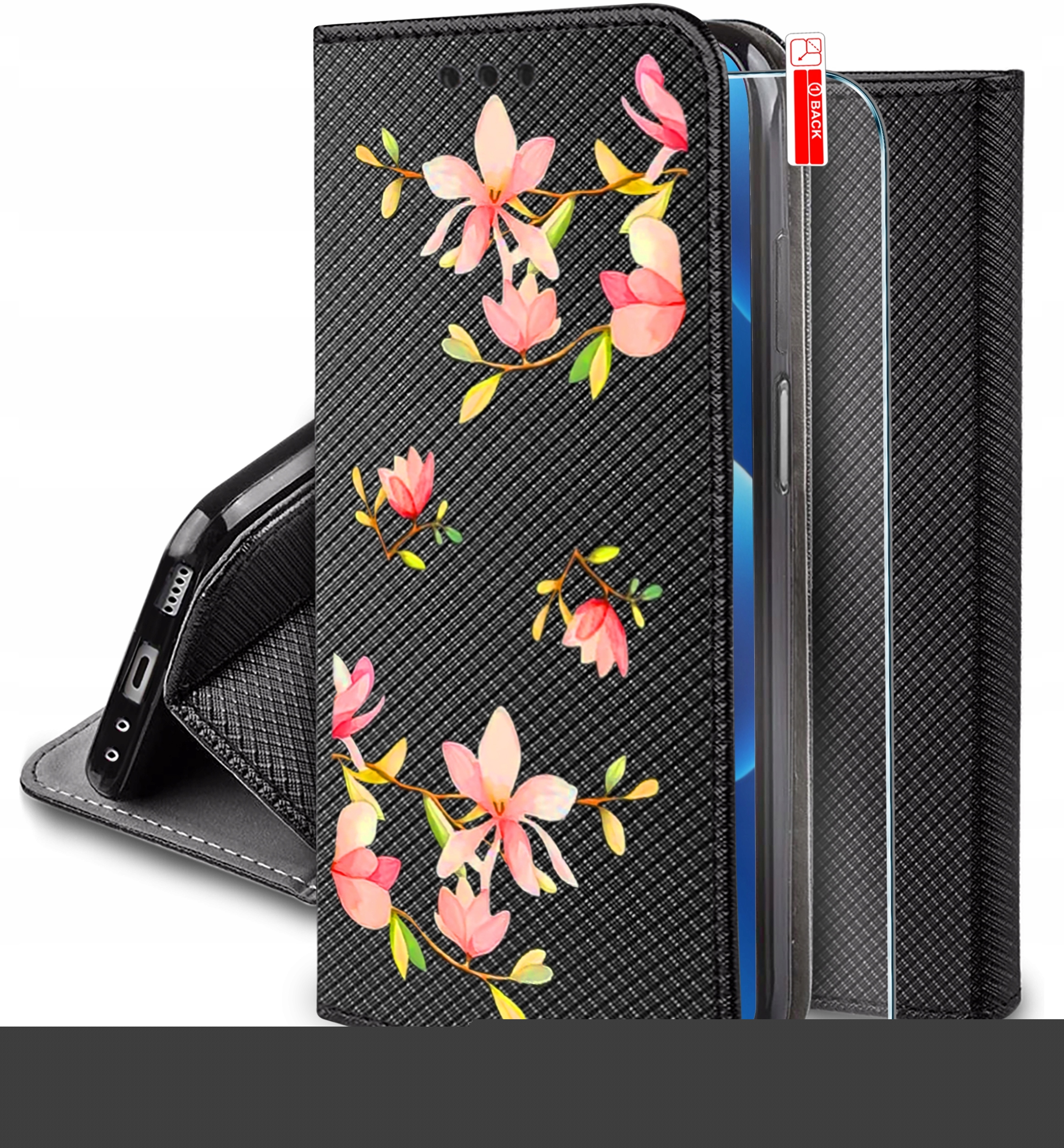 Etui do Oppo A6 4G | A6x MAGNET WZORY CASE + SZKŁO 9H – Styl i ochrona w jednym