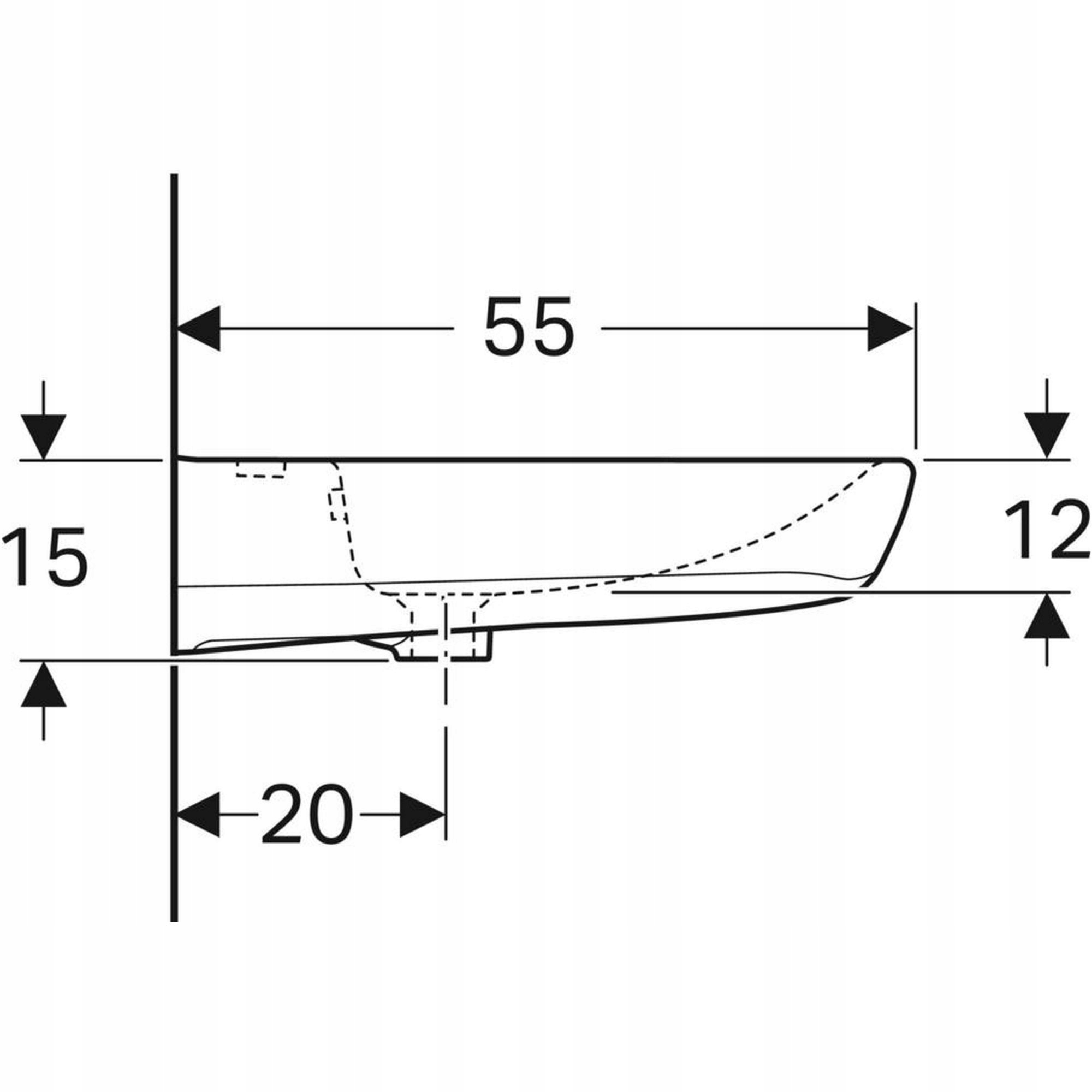 Wymiary i kształt umywalki: 60x55 cm