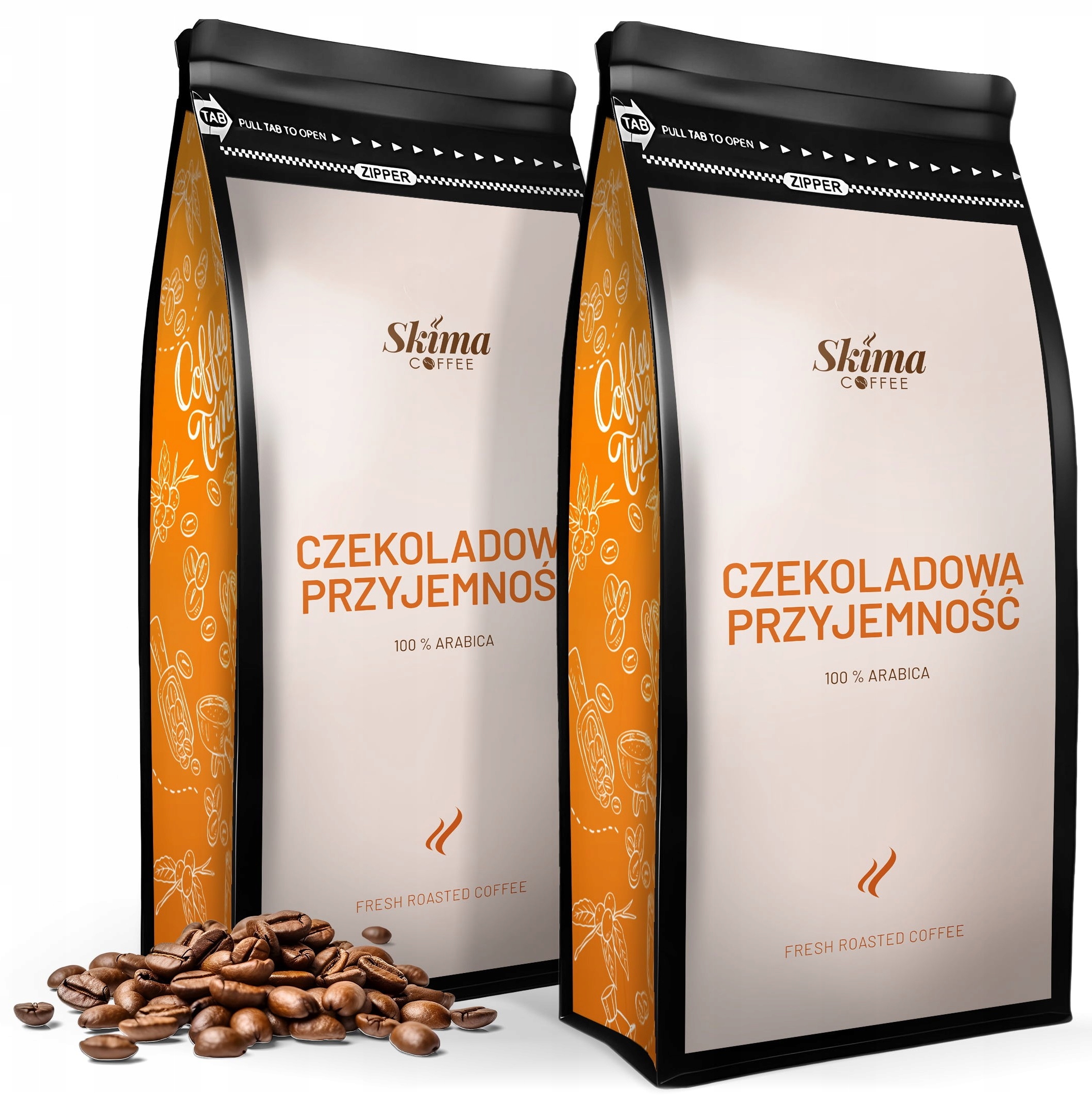 Zestaw Kawa ziarnista 1kgX2 CZEKOLADOWA PRZYJEMNOŚĆ 100% ARABICA – Doskonały wybór dla miłośników kawy