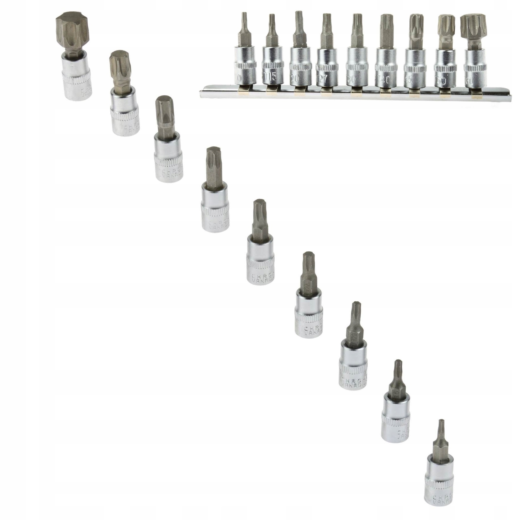 Geko 9-el. zestaw kluczy trzpieniowych TORX T10-60 1/4
