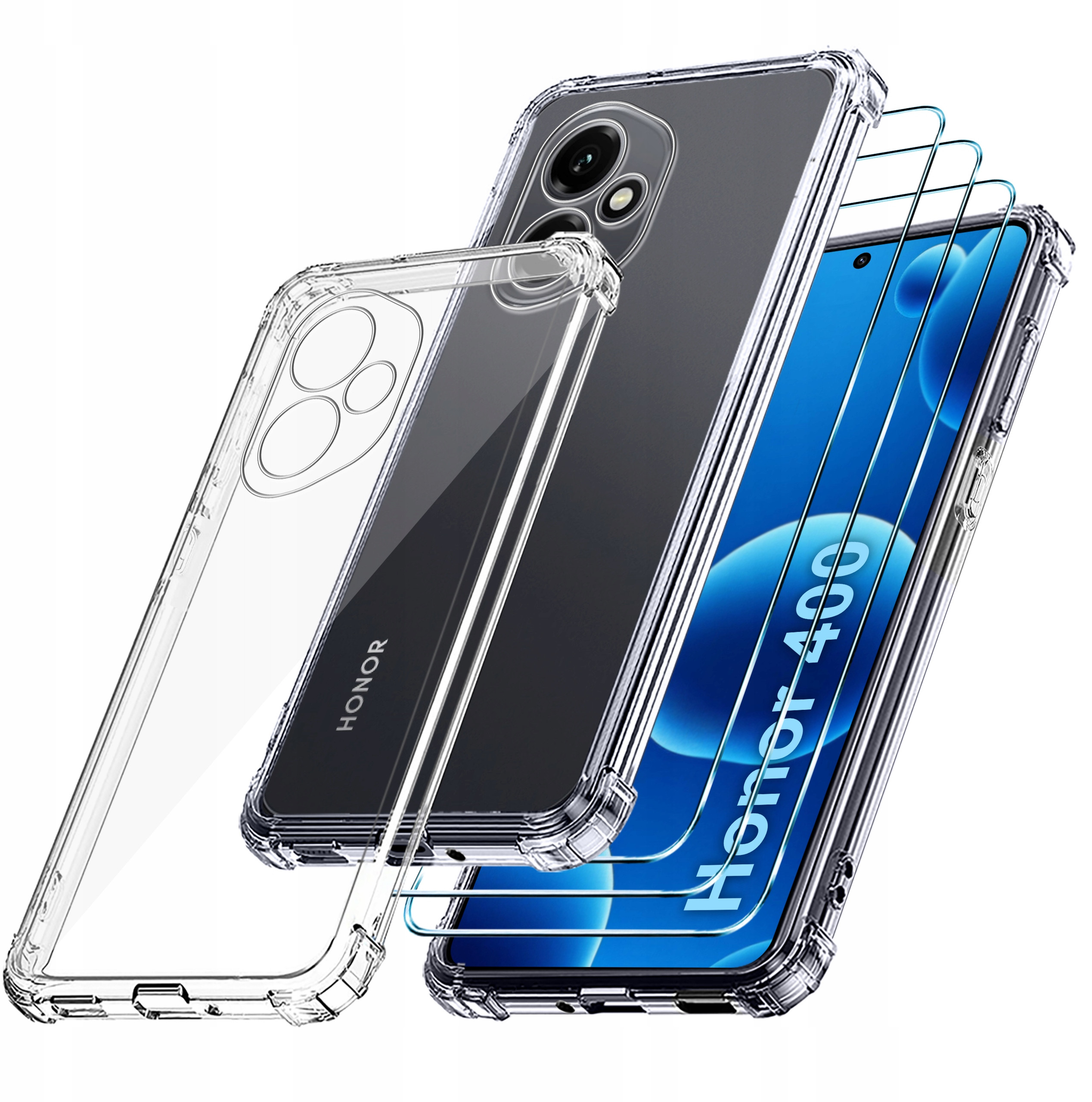 ZESTAW Etui do Honor 400 ANTI-SHOCK CLEAR – Ochrona na najwyższym poziomie