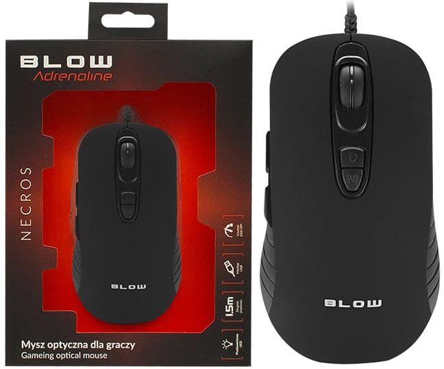 Mysz BLOW Adrenaline NECROS i opakowanie Mysz BLOW Adrenaline NECROS i opakowanie