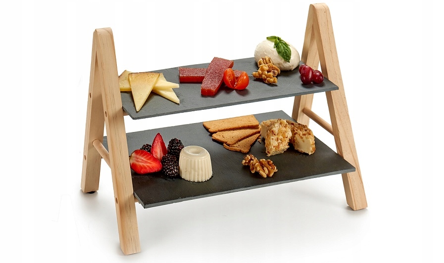 Kinvara Patera 2-poziomowa z łupku kamiennego MONOLIT – Elegancki sposób na serwowanie potraw