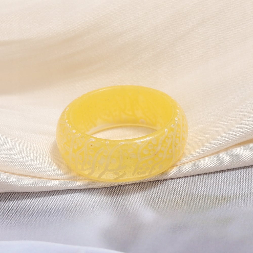 PIERŚCIEŃ Obrączka SYGNET Świecący w CIEMNOŚCI Unisex ŻÓŁTO-ZŁOTY FLUO r.10 – Wyjątkowy dodatek do Twojego stylu