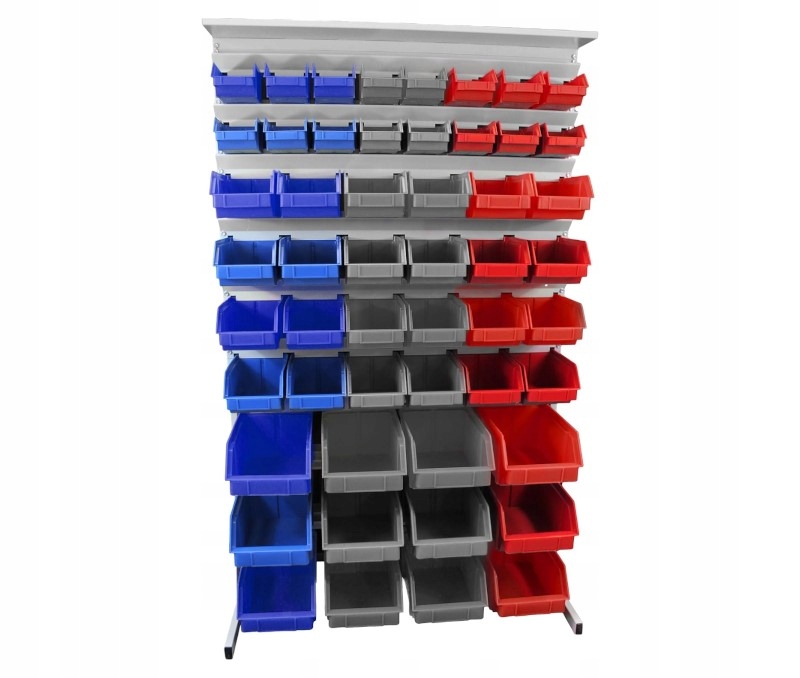 Dwustronna konstrukcja z 104 pojemnikami