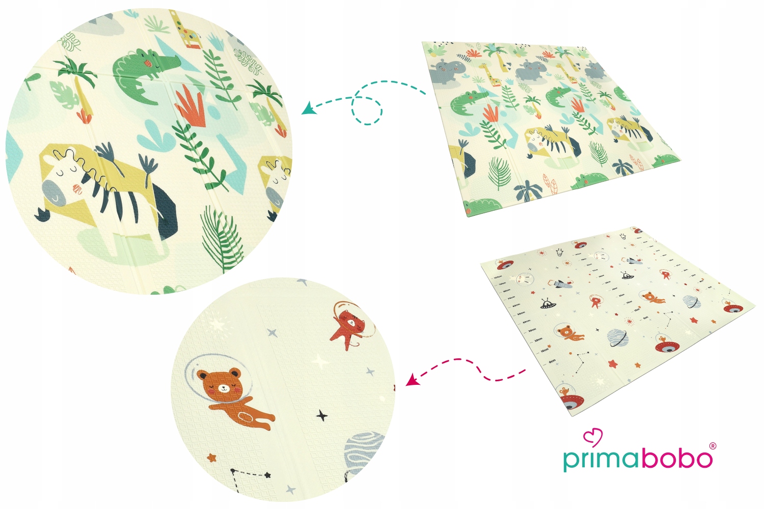 Dwustronny design z kolorowymi wzorami