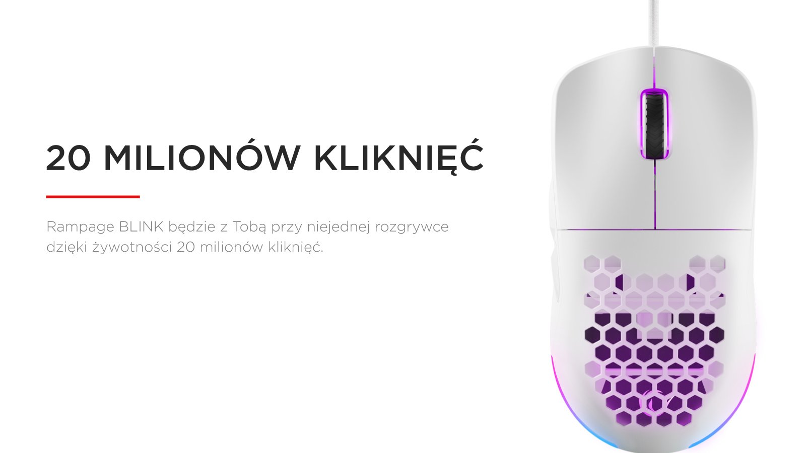 Myszka przewodowa plaster miodu biała