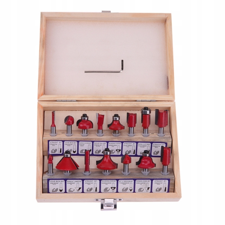 Zestaw 15 frezów kształtowych do drewna 6,35 mm – Idealne narzędzie do precyzyjnego cięcia