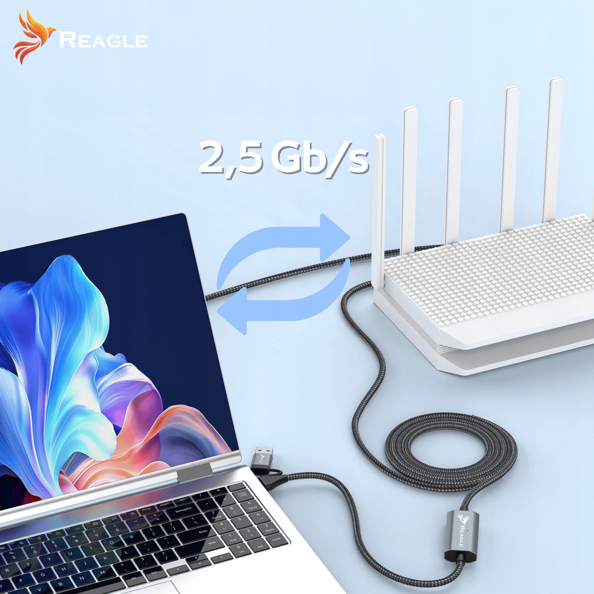 Wydajność transferu danych do 2,5 Gb/s – Idealne do gier i streamingu