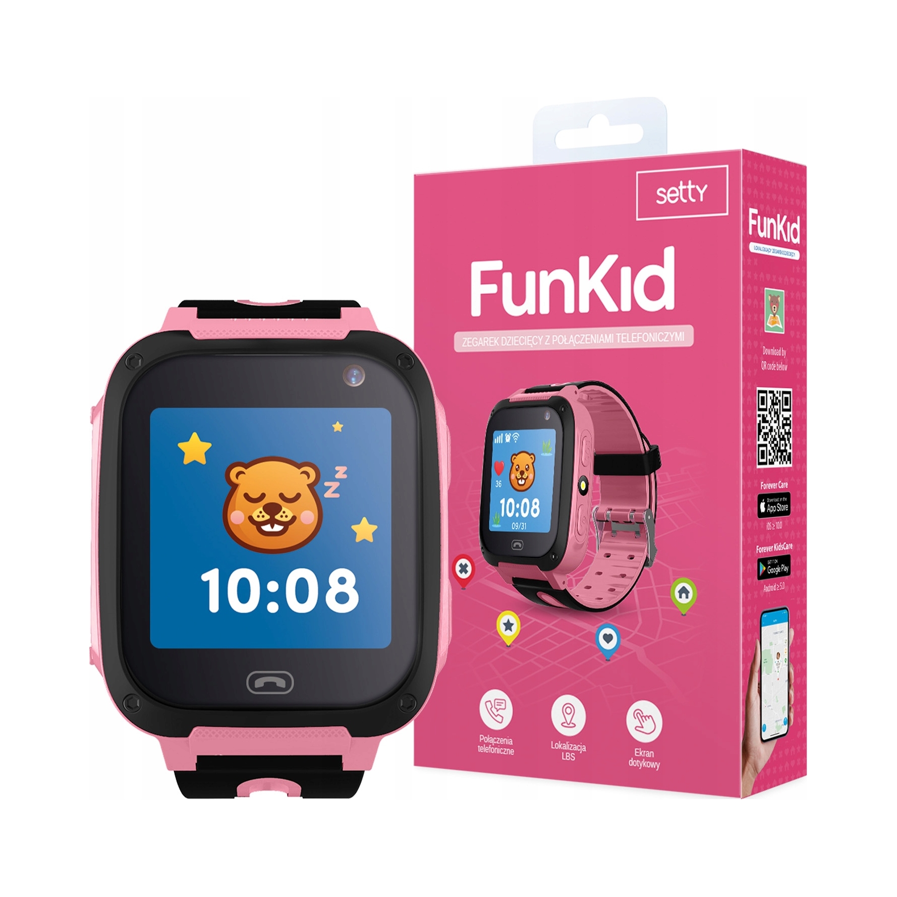 Smartwatch dziecięcy LBS Setty FunKid SD-100 różowy – Bezpieczeństwo i zabawa w jednym