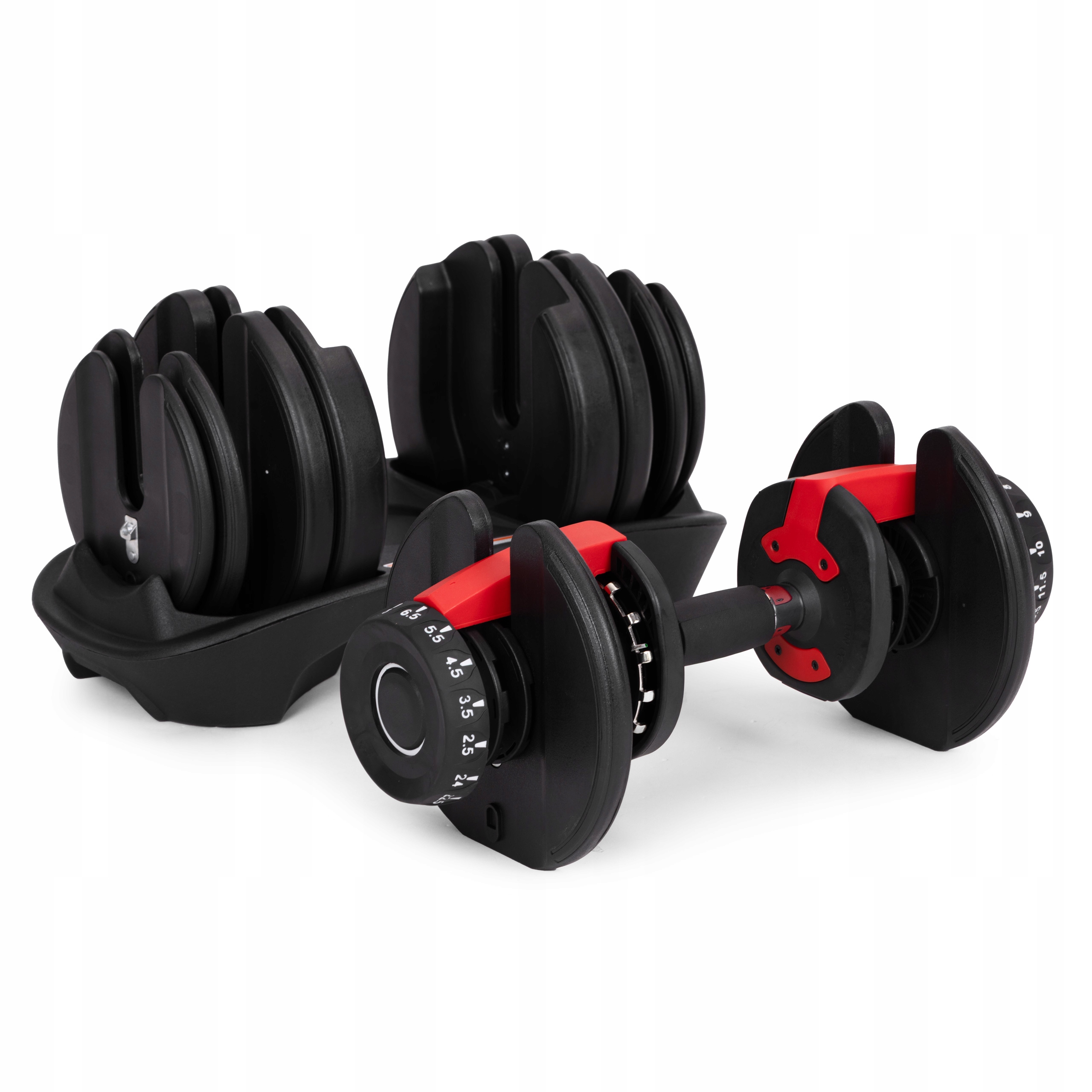 Hantel regulowany żeliwny z podstawką obciążenie 2,5-24 kg ModernHome – Idealny do domowych treningów