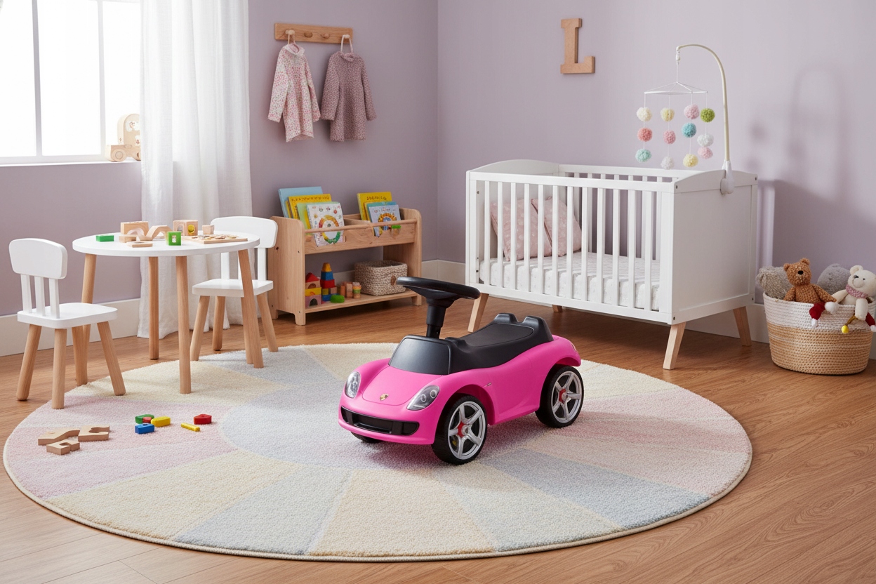 Jeździk Pchacz Porsche dla Dzieci – Różowy Auto do Odpychania
