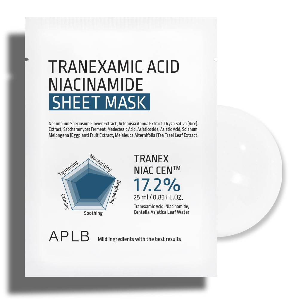 APLB Tranexamic Acid Niacinamide Sheet Mask – Rozjaśniająca maska w płachcie dla promiennej cery