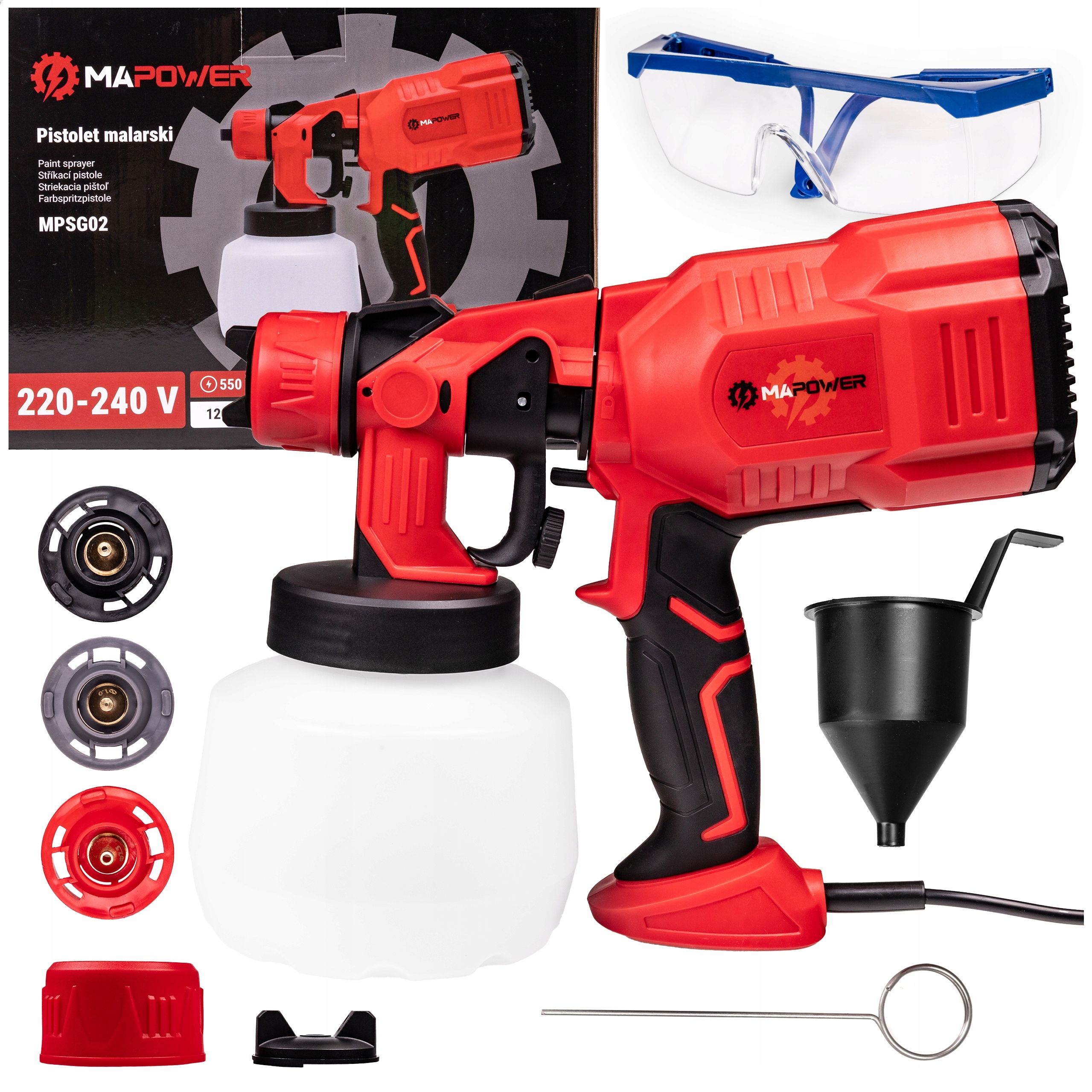 PISTOLET DO MALOWANIA ŚCIAN AGREGAT MALARSKI 3 DYSZE 550 W 80 DIN MAPOWER – Idealne rozwiązanie do malowania