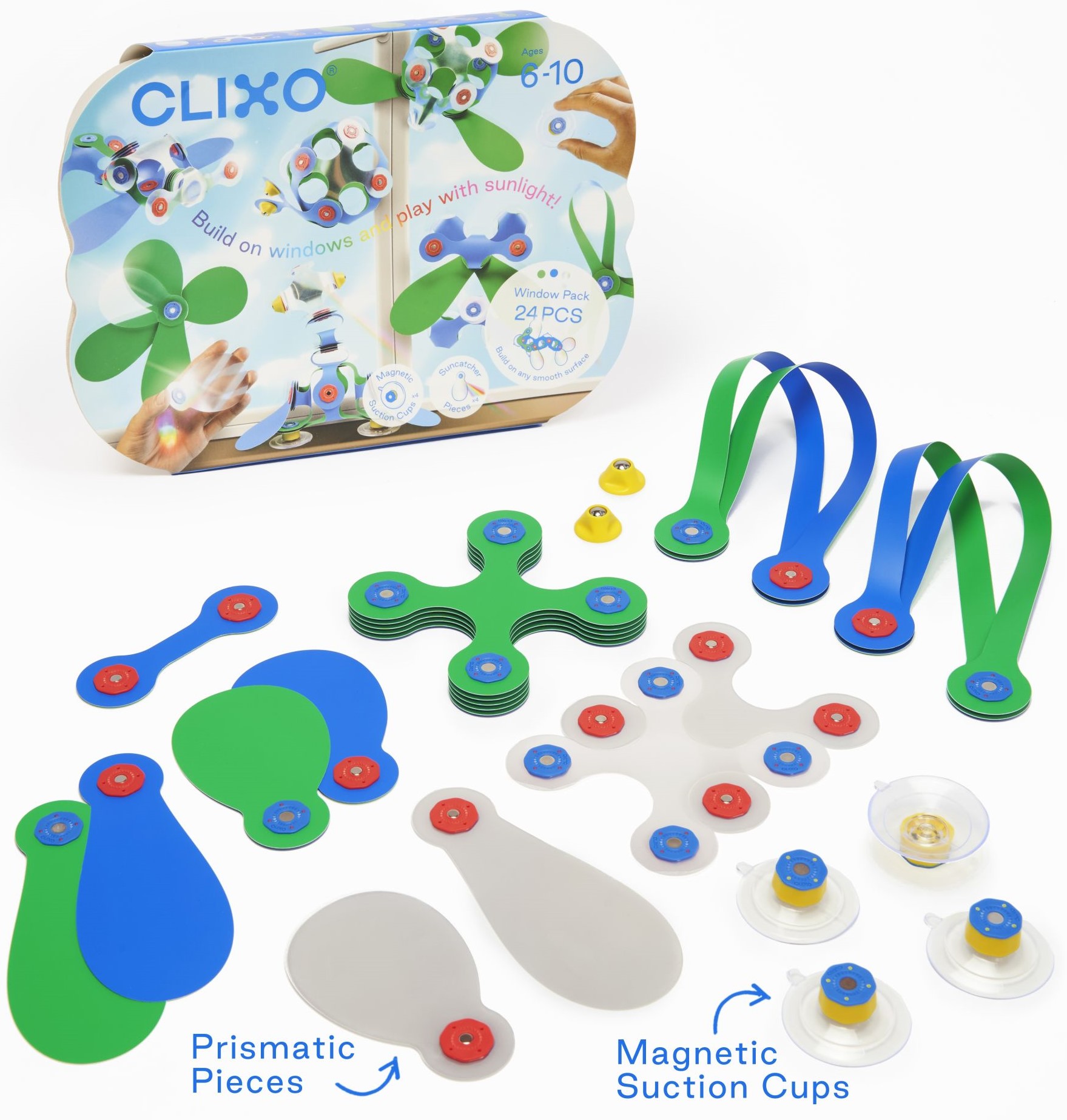 Klocki przestrzenne Clixo - Window Pack - 24 el. – Kreatywna zabawa dla dzieci