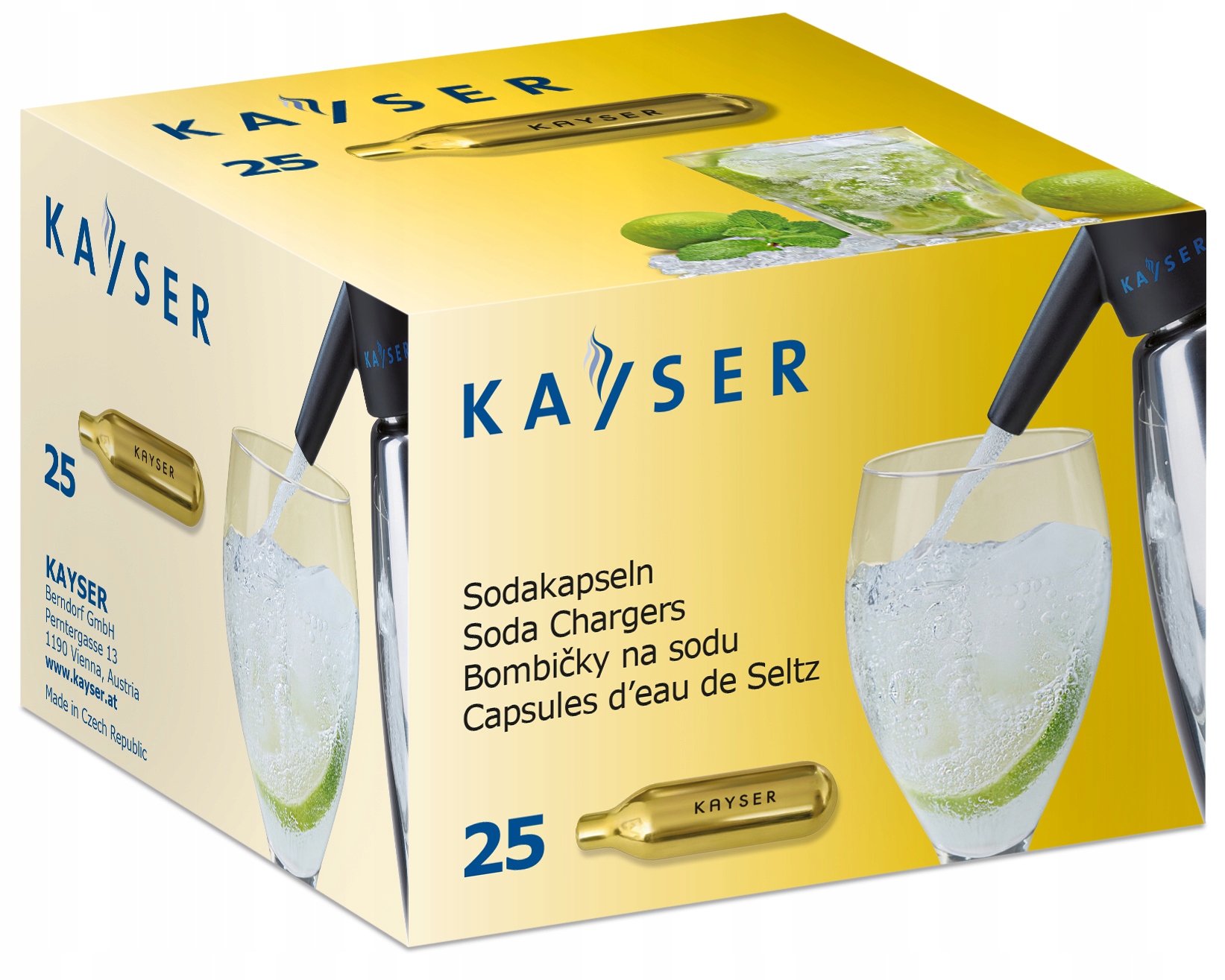 Naboje CO2 25-pak Kayser – Idealne do syfonu do wody gazowanej