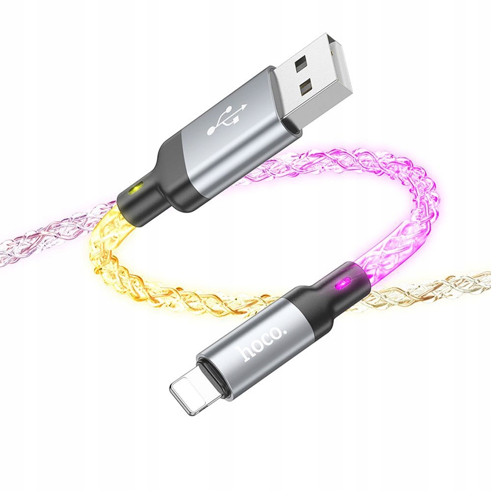 HOCO kabel USB A do Lightning 2,4A U112 1 m szary – Niezawodna jakość i styl