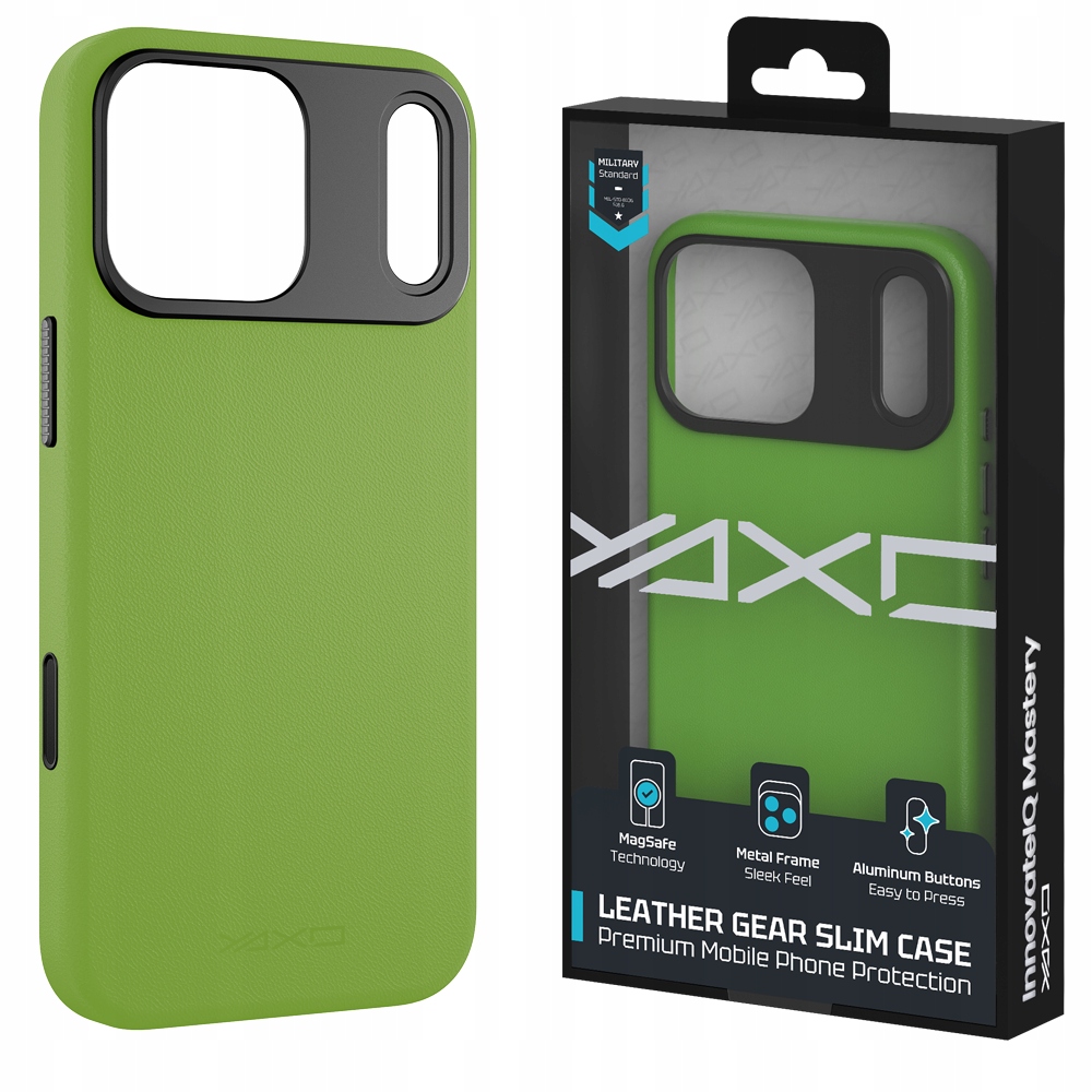 Etui na telefon YAXO Leather Gear Slim Case MagSafe do iPhone 17 Pro Max – Styl i ochrona w jednym