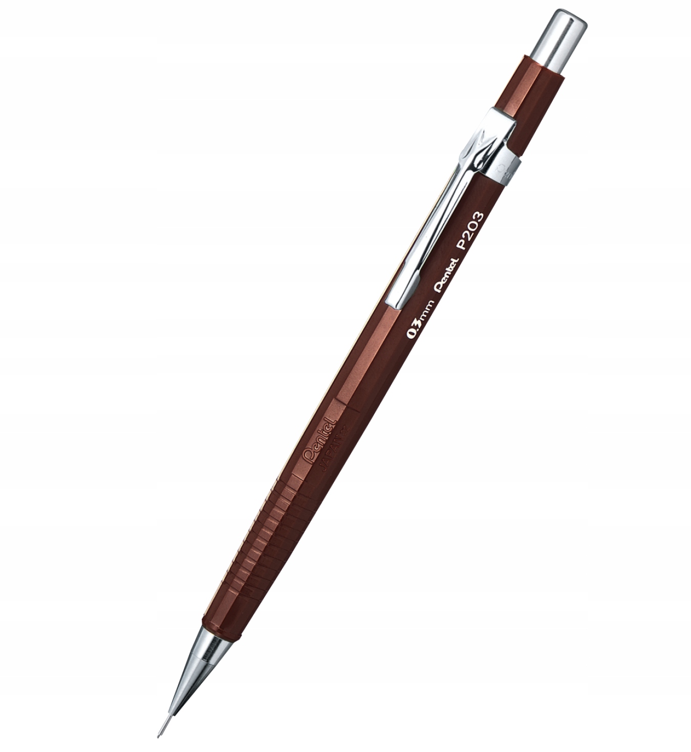 Ołówek automatyczny Pentel P203 0.3mm brązowy – Precyzyjne narzędzie do rysowania i pisania