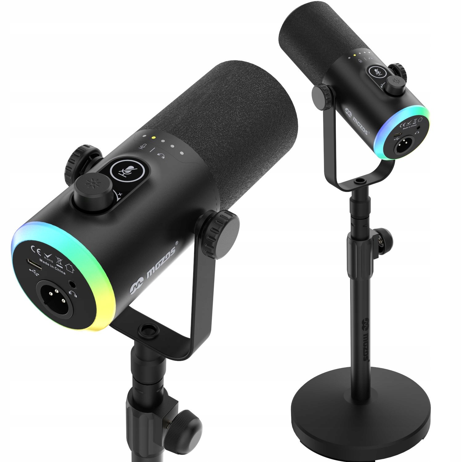 MOZOS GM-ONE CZARNY MIKROFON DYNAMICZNY USB XLR RGB LED – Profesjonalna jakość dźwięku