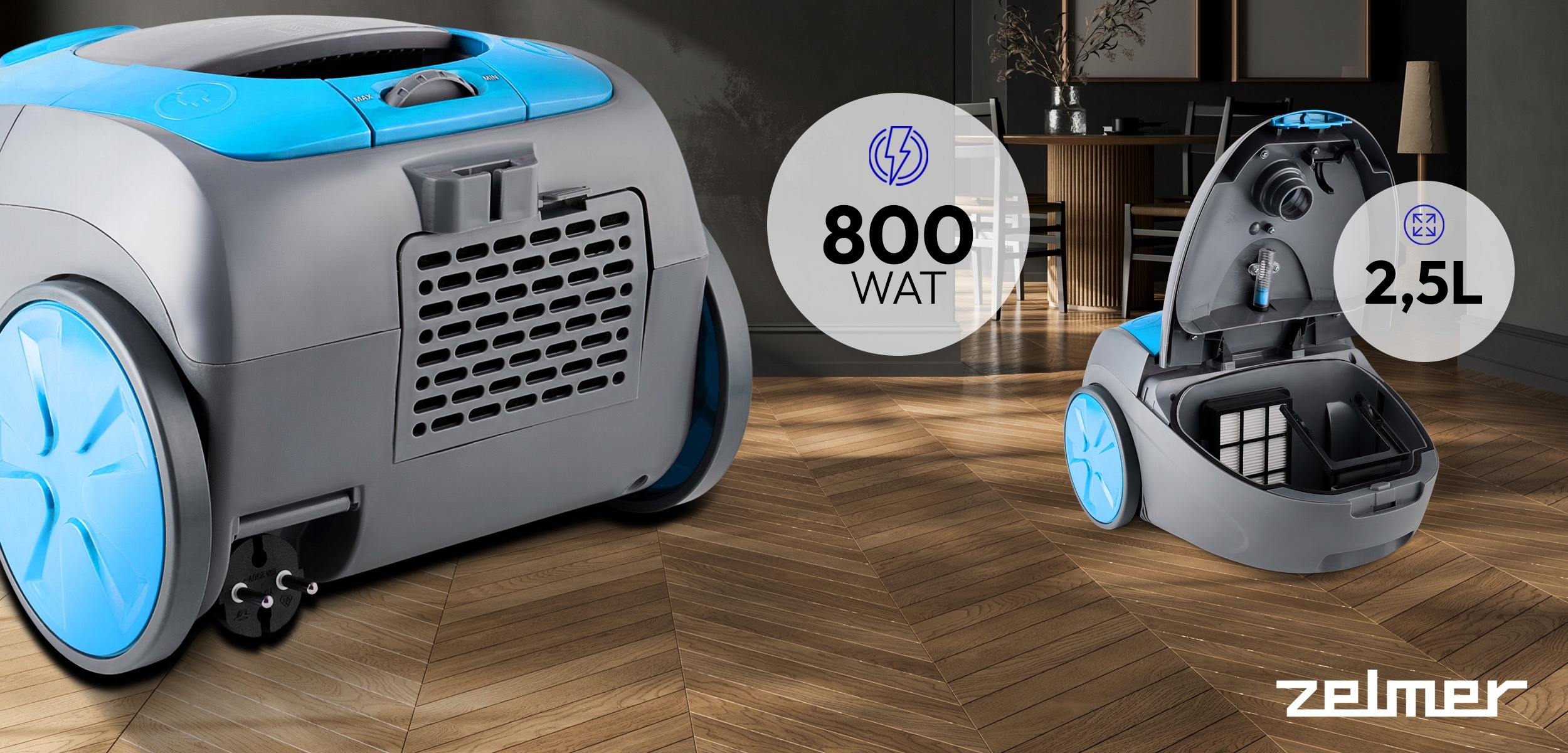 Moc 800 W i kompaktowa konstrukcja