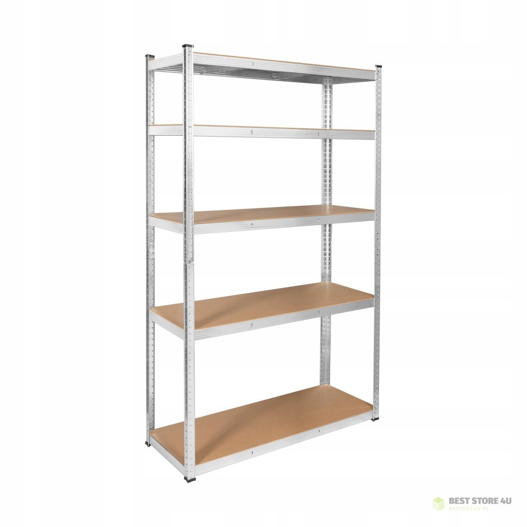Regał metalowy magazynowy 205x120x45 srebrny Rebel – Idealne rozwiązanie do przechowywania